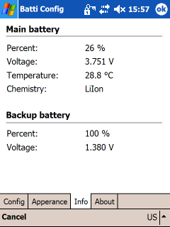 Detailed information about the battery